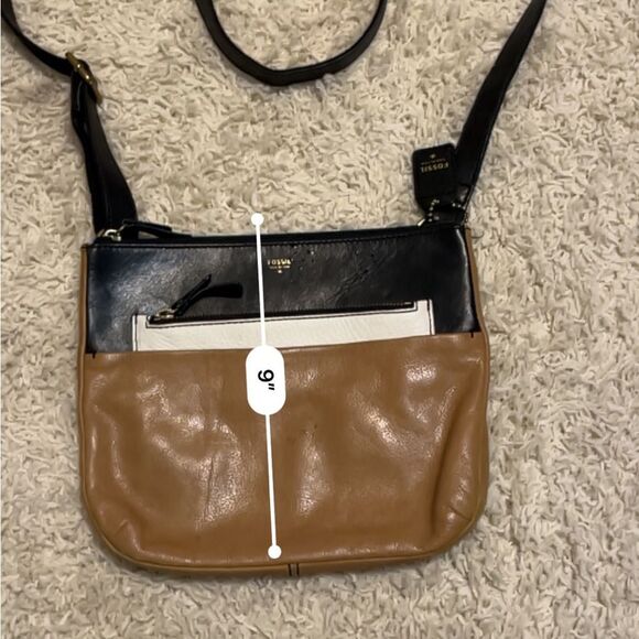 fossil colorblocked neutral crossbody bag - Picture 2 of 5